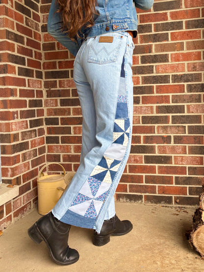 Light Wash Pinwheel Calico Wranglers