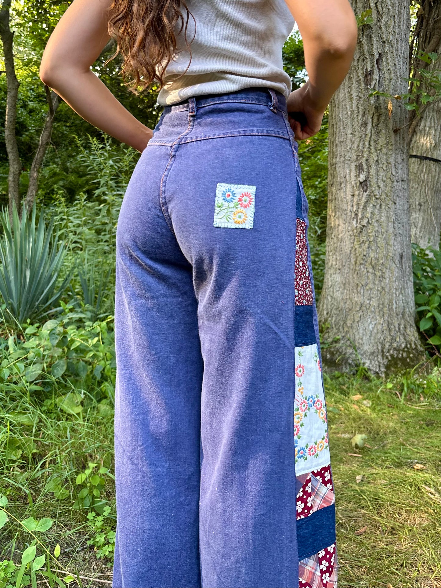 Violet 1970s Pinwheel Flares