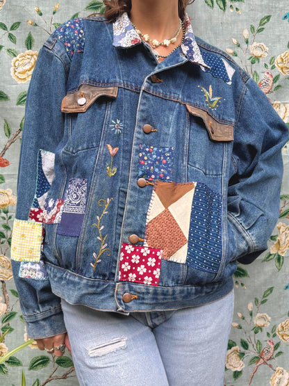 𓆸 Embroidered & Patched Denim Jacket