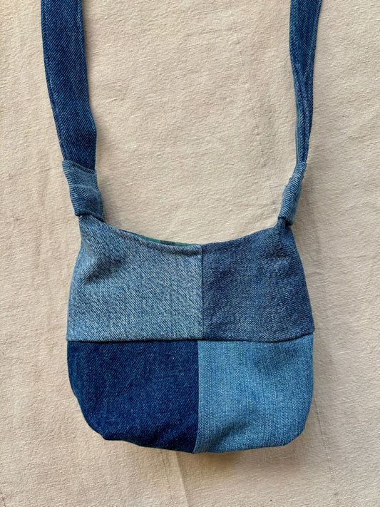 Handmade Denim Bag - Denim Checks (small)