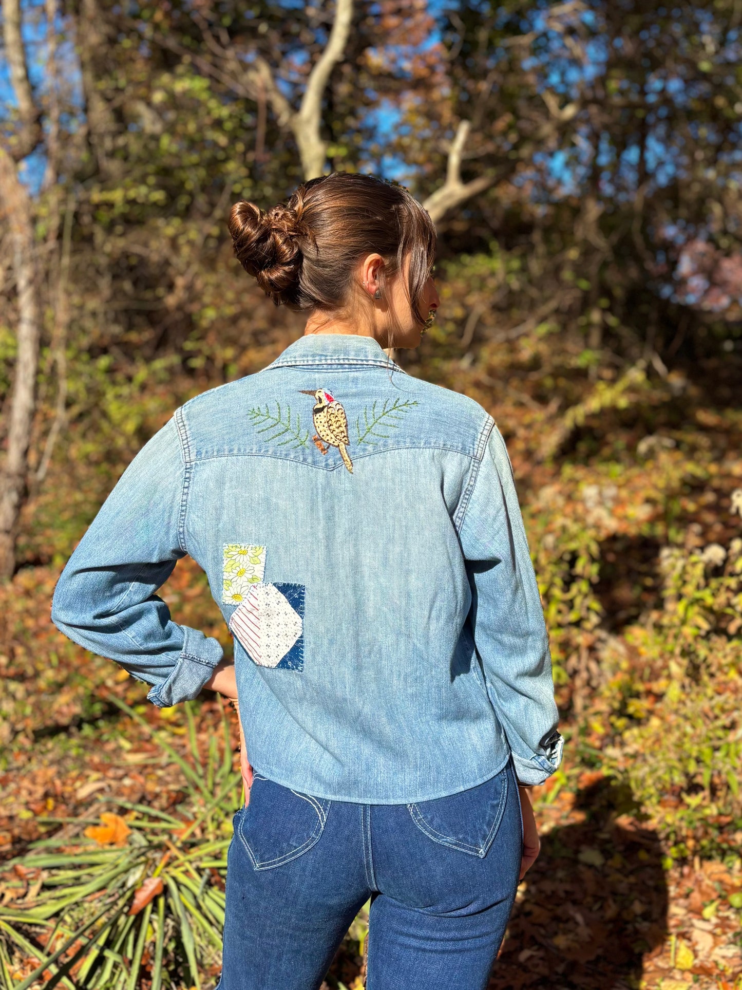 1970s Northern Flicker Embroidered Pearl Snap