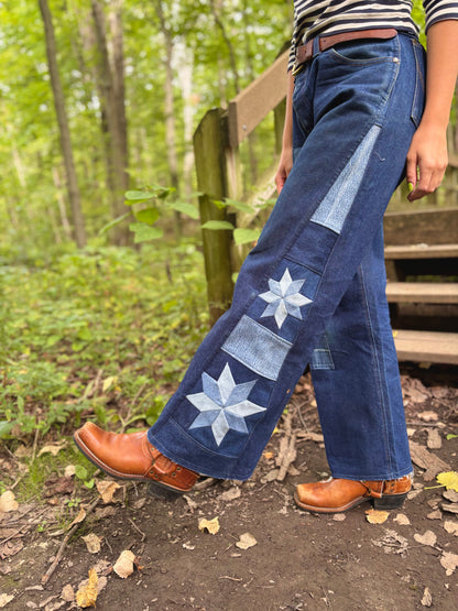 Patched Wrangler Star Jeans