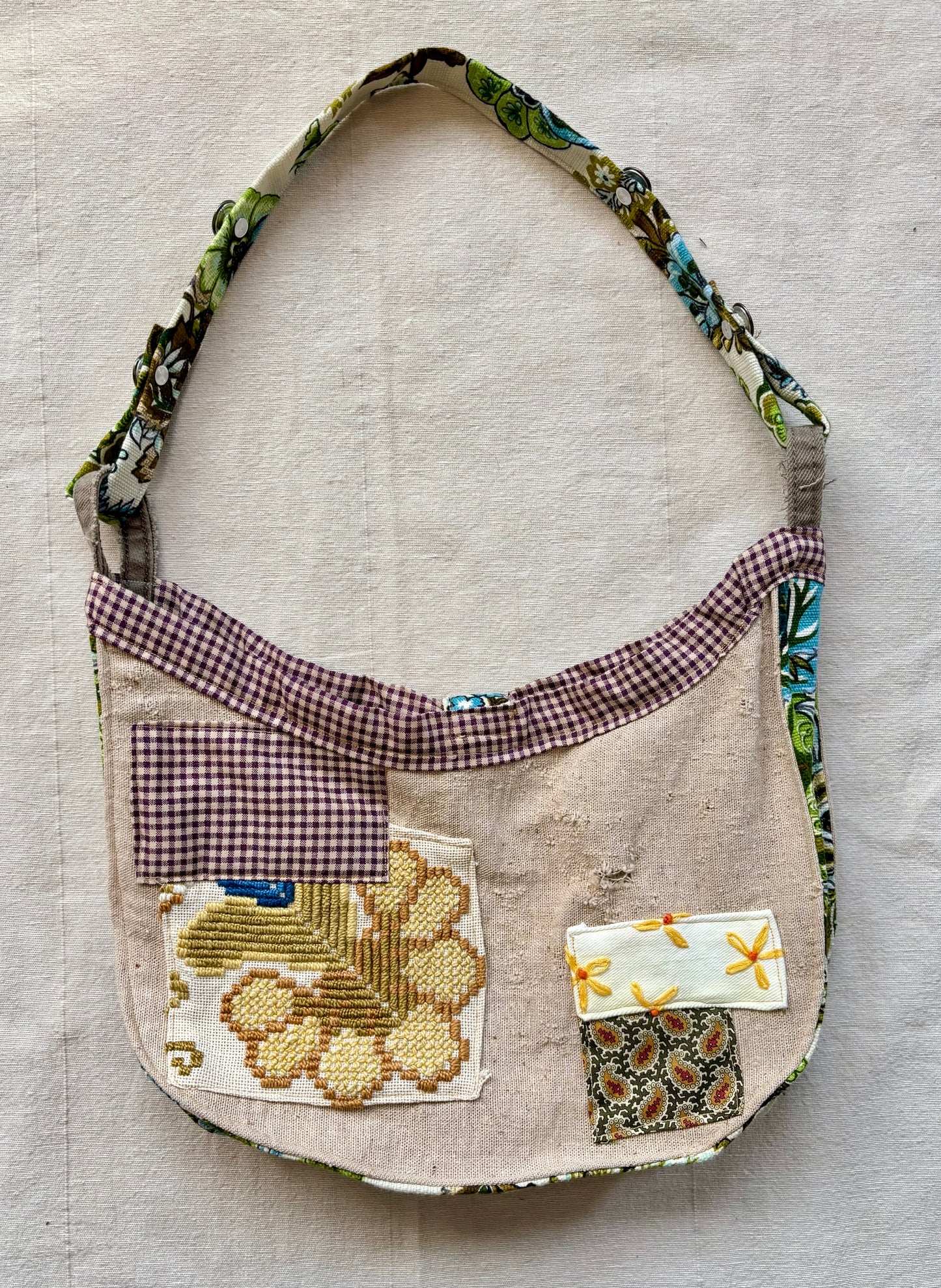 Patchwork Feedsack Shoulder Bag