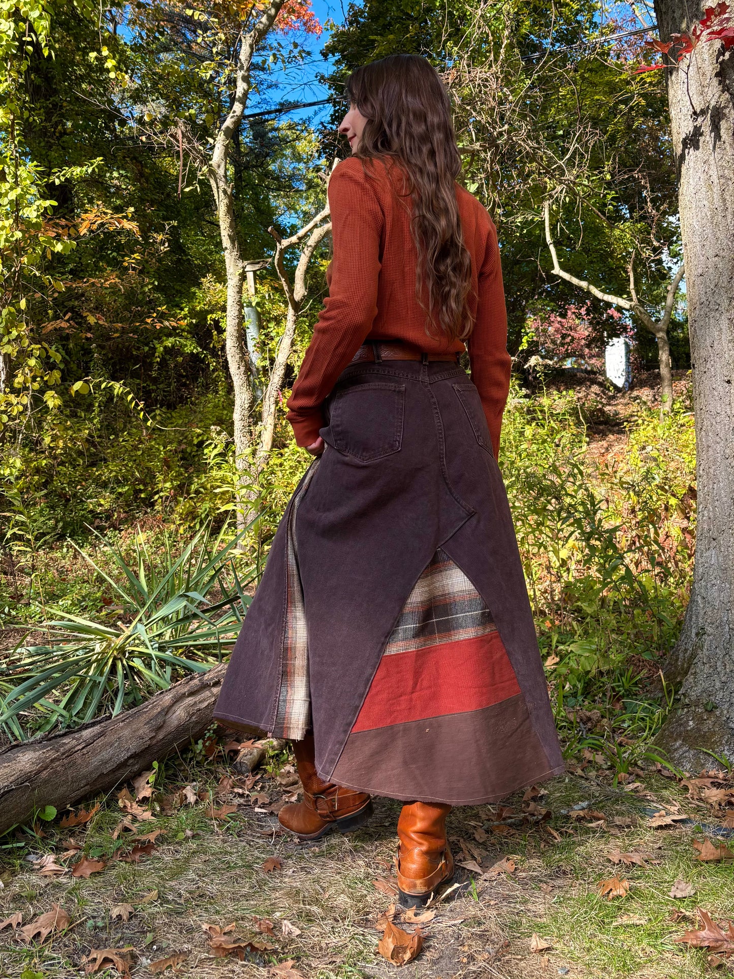 Coffee Brown Quilt Skirt