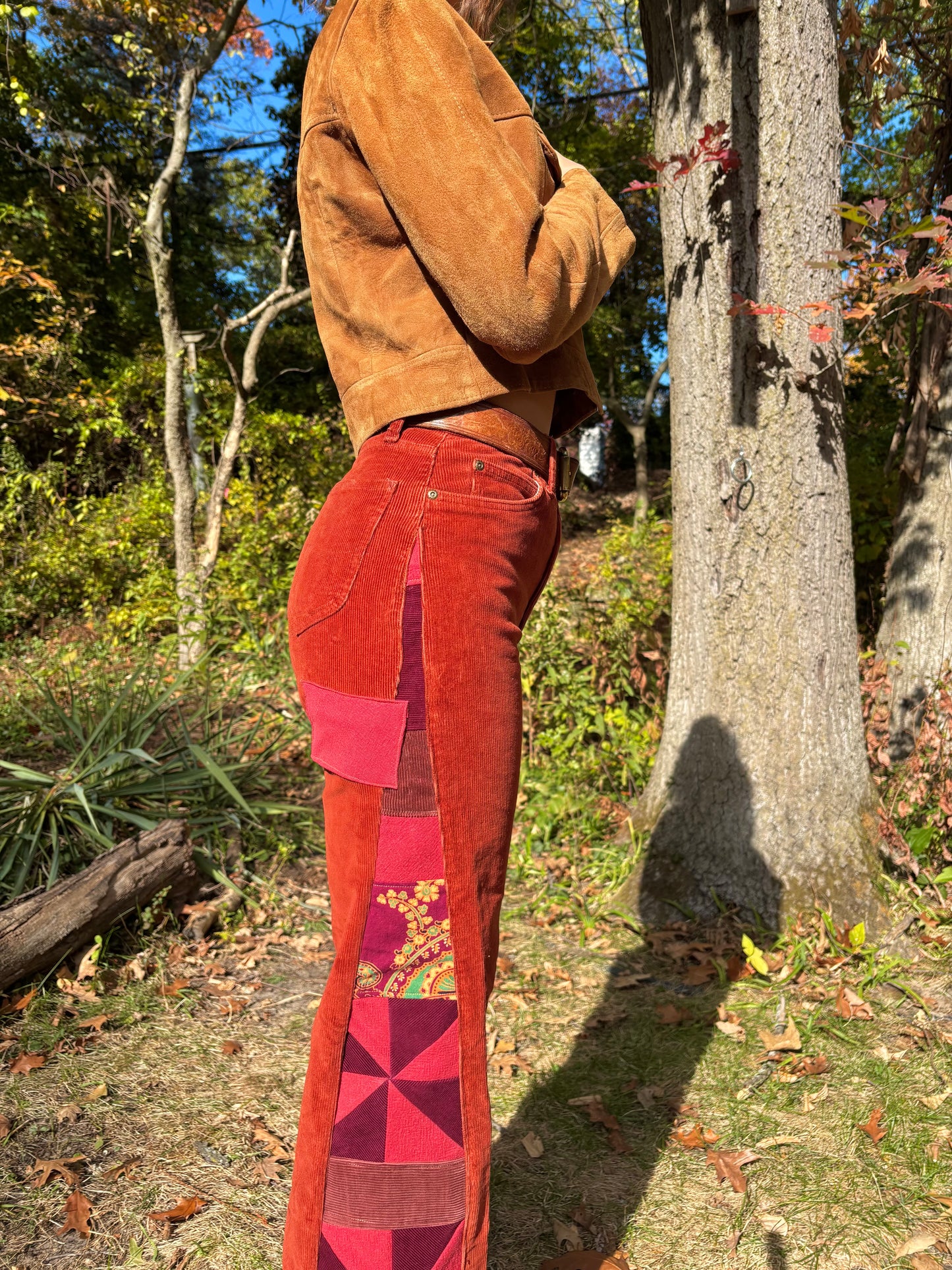 Rust Red Pinwheel Lee Corduroys