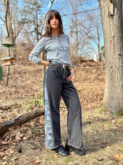 Blue Gray Pinwheel Jeans