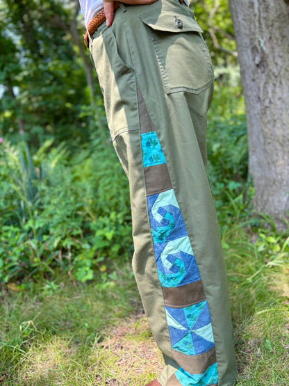 Olive Green Swirl Army Pants