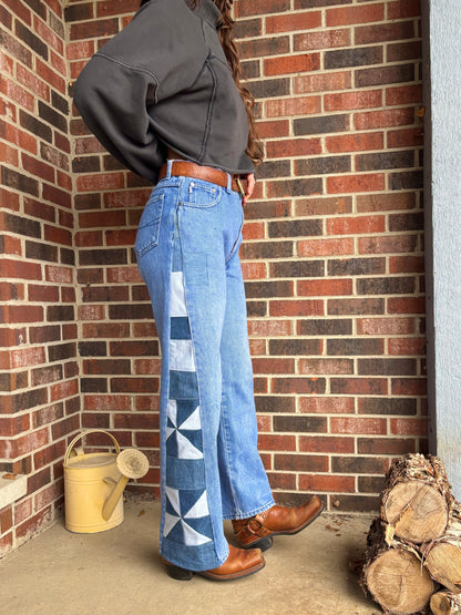 Jethro Turquoise Pinwheel Jeans