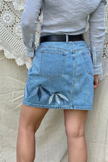 Floral Appliqué Mini Skirt