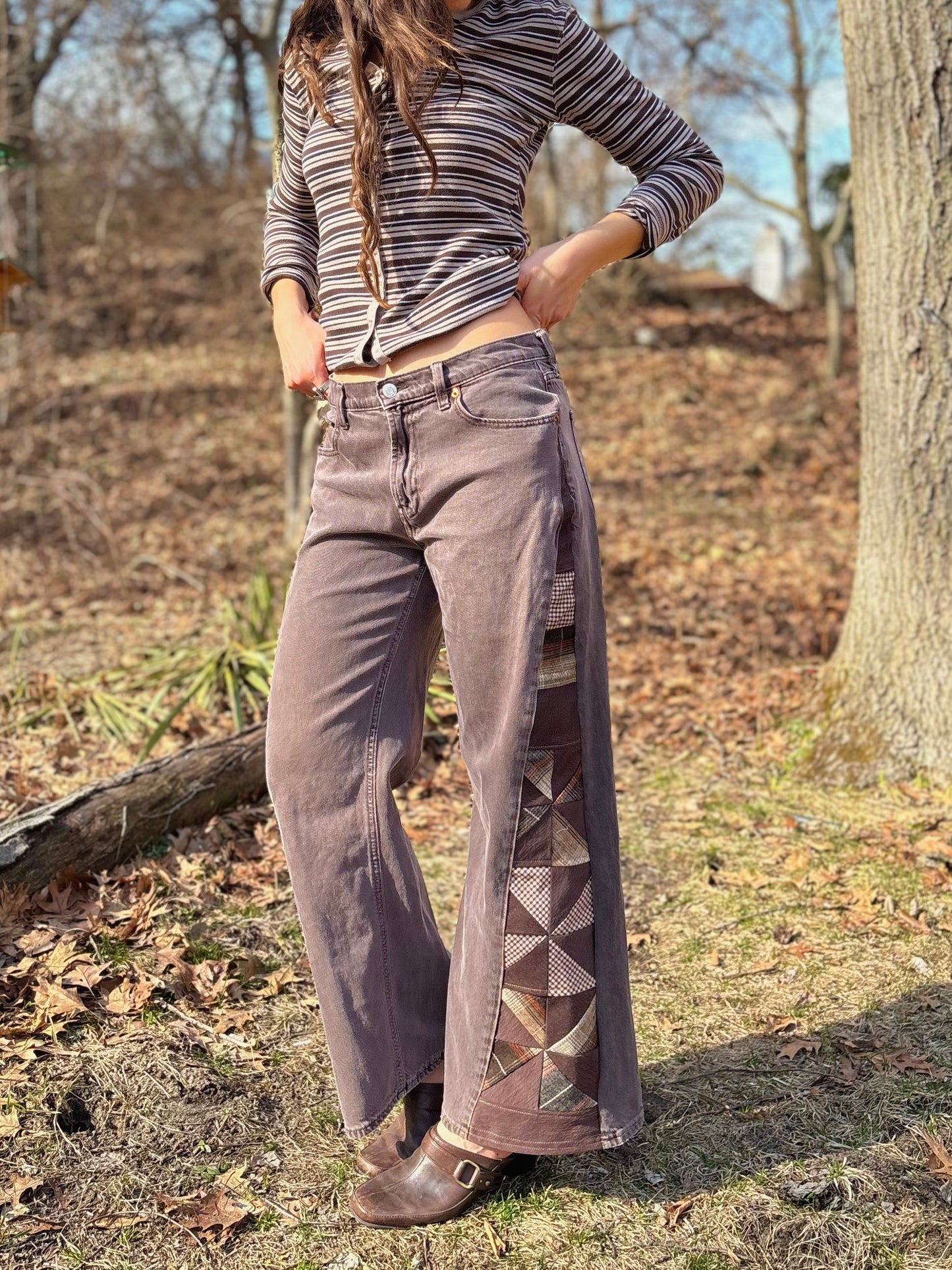 Chocolate Brown Pinwheel Jeans