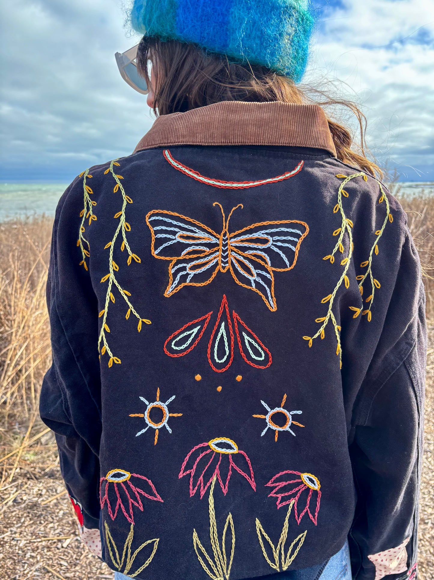 Hand Embroidered & Patched Canvas Coat