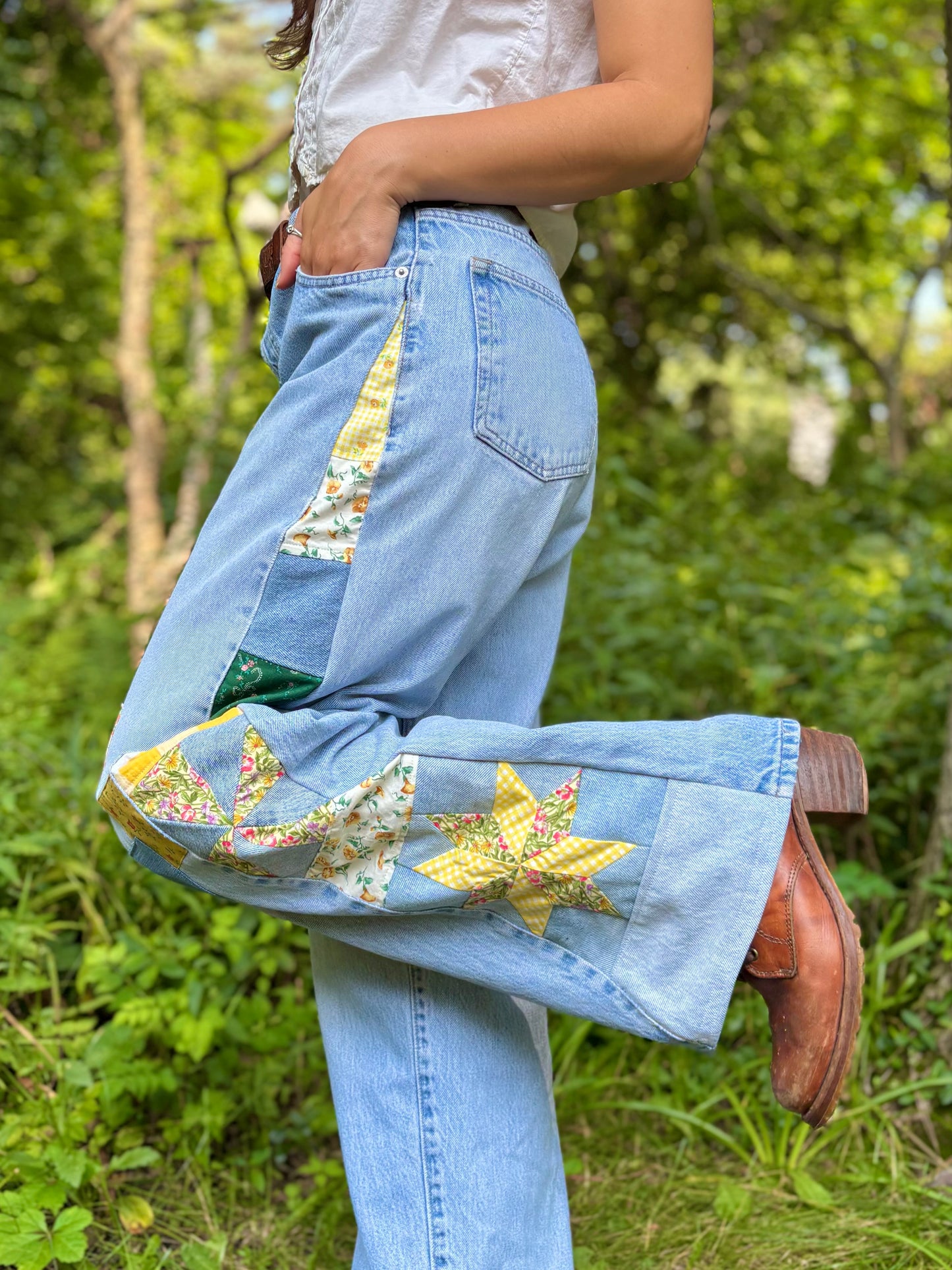Gingham Star & Pinwheel Guess Jeans