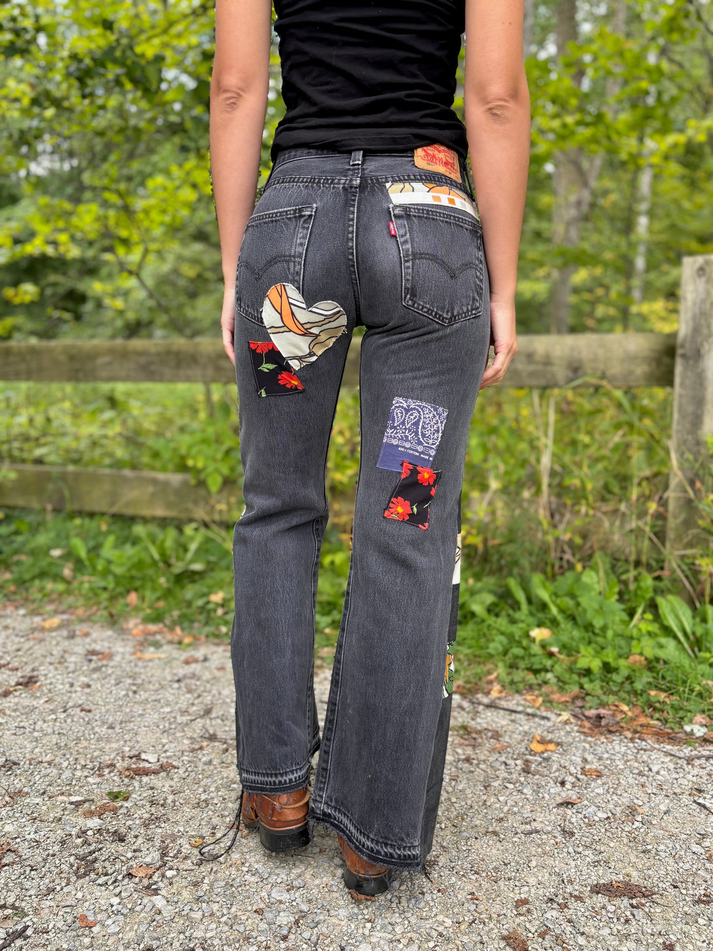 Multi Color Patched Black Levi's