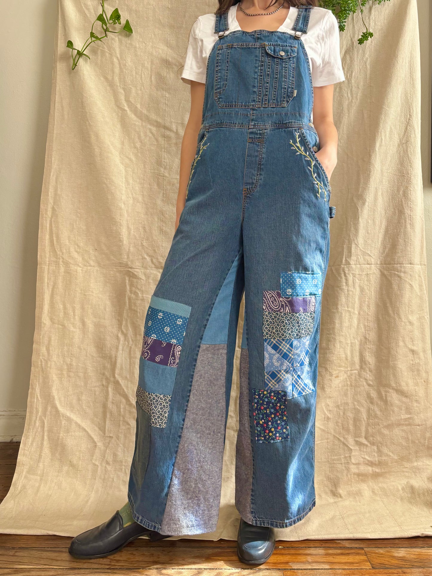 Patched & Embroidered 90s Overalls