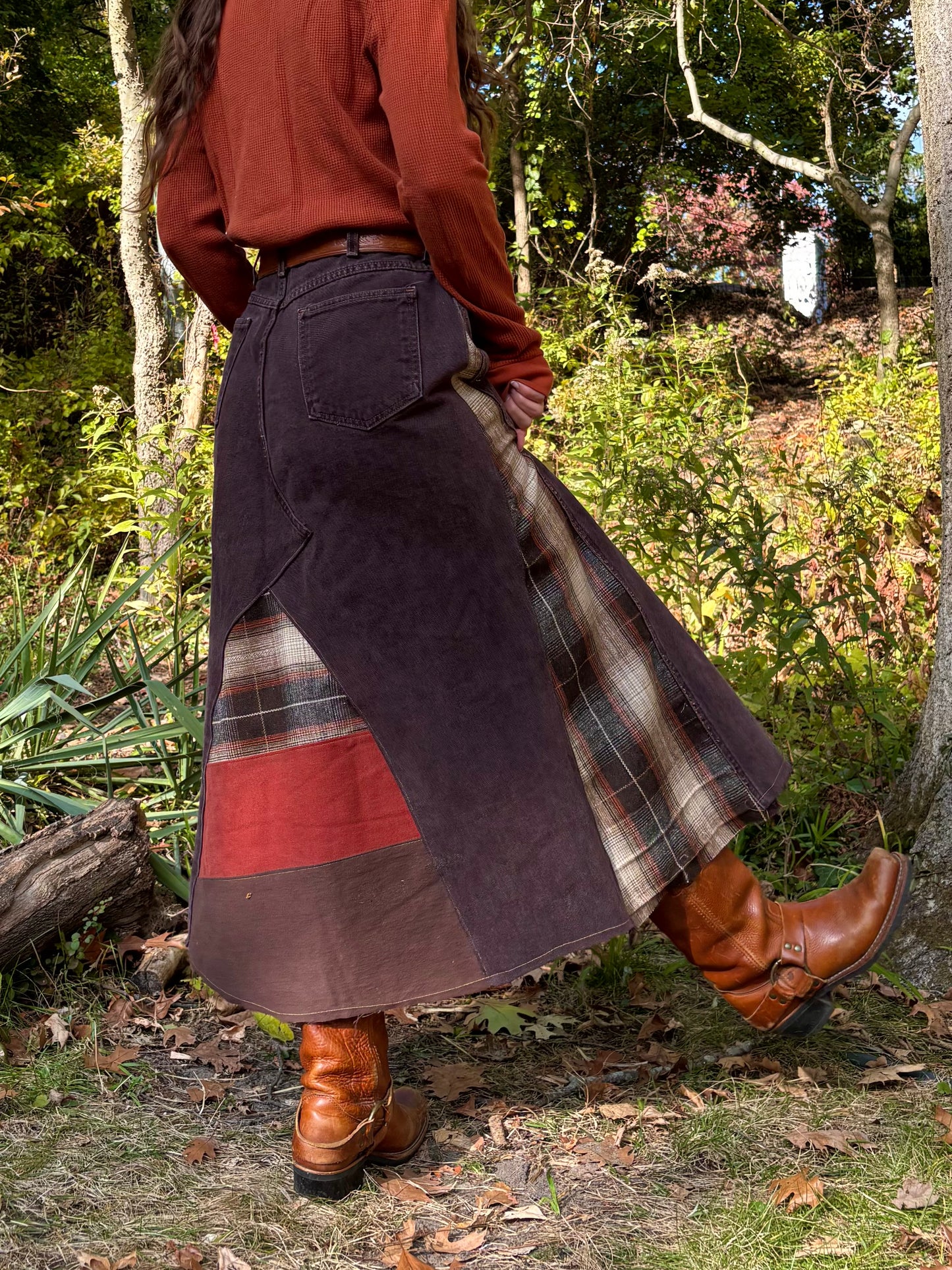 Coffee Brown Quilt Skirt