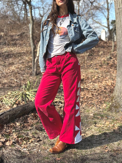 Red Pinwheel Jeans