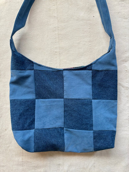 Handmade Denim Bag - Denim Checks (Large)