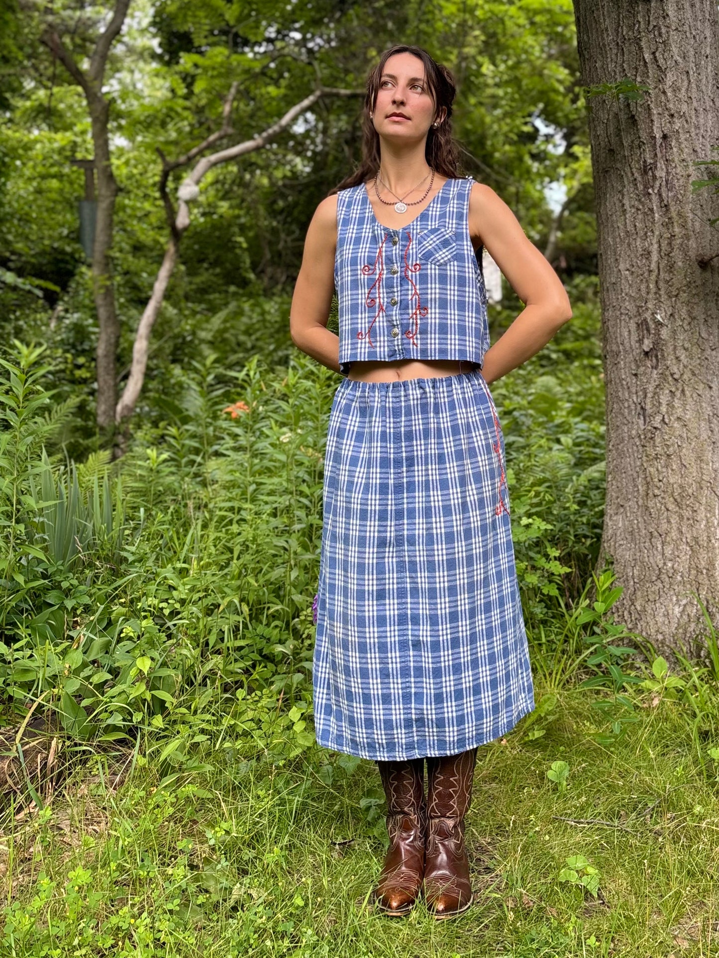 Embellished Cotton Two-Piece Set