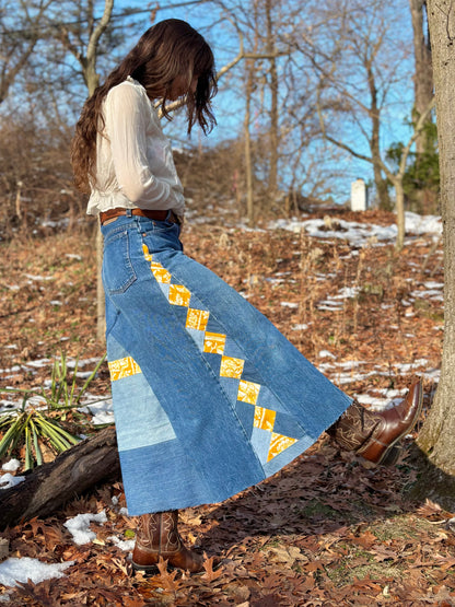 Gold Star Quilt Skirt 🌟
