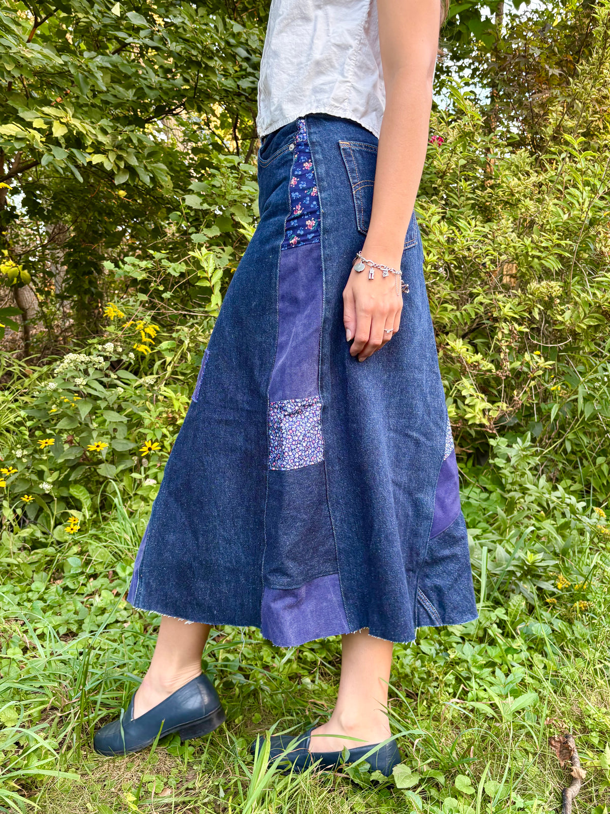 Patchwork Levi's Maxi Skirt