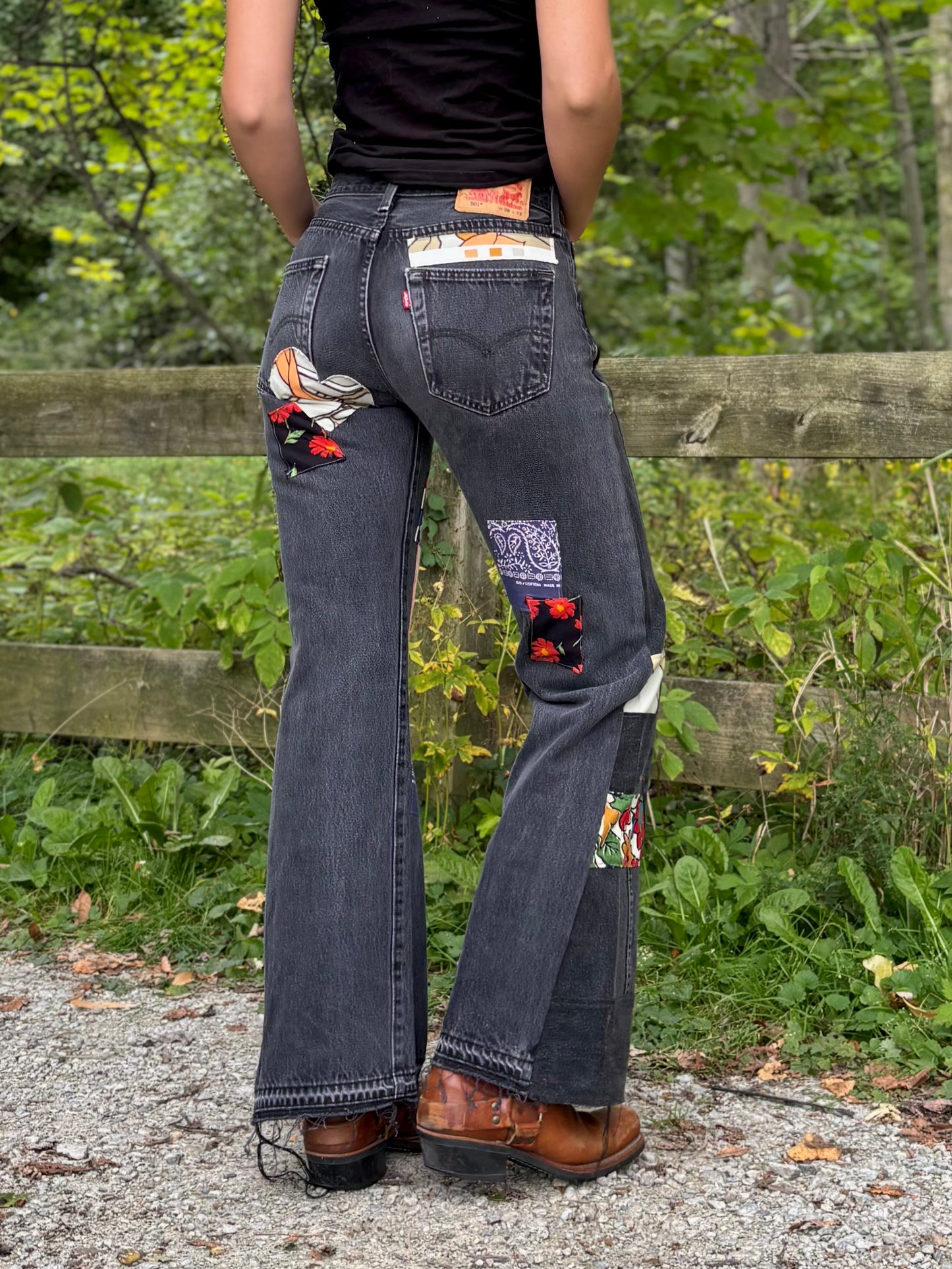Multi Color Patched Black Levi's