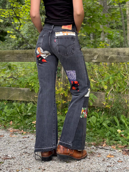 Multi Color Patched Black Levi's