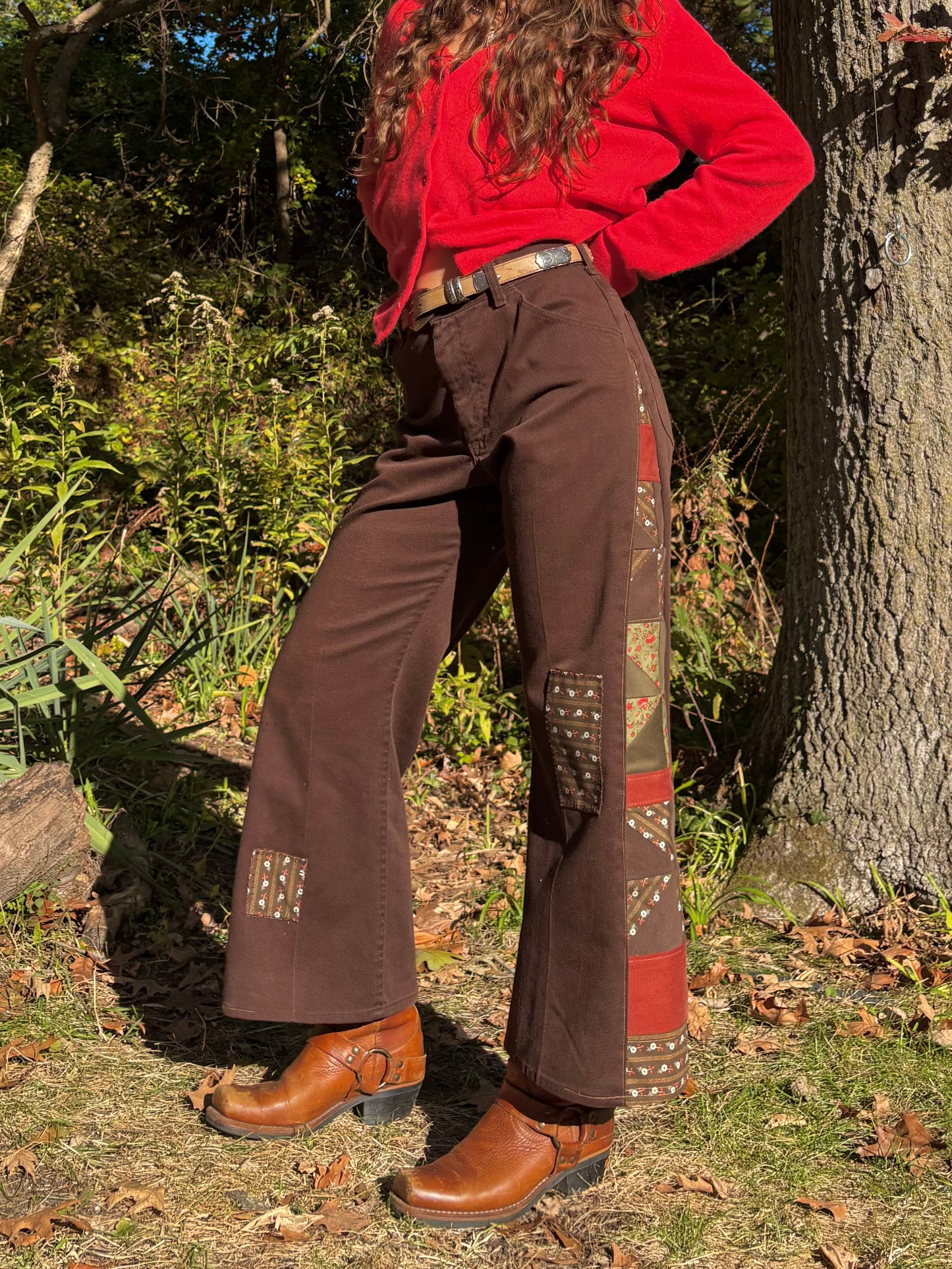 Chocolate Brown Pinwheel Lee Jeans