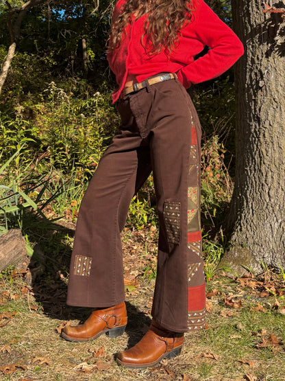 Chocolate Brown Pinwheel Lee Jeans