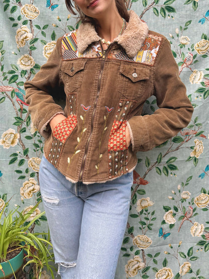 🤎 Embroidered & Patched Corduroy Jacket