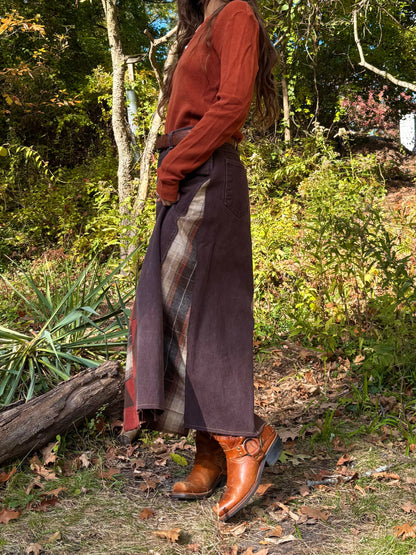 Coffee Brown Quilt Skirt