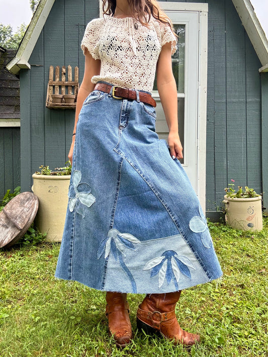 Floral Appliqué Skirt