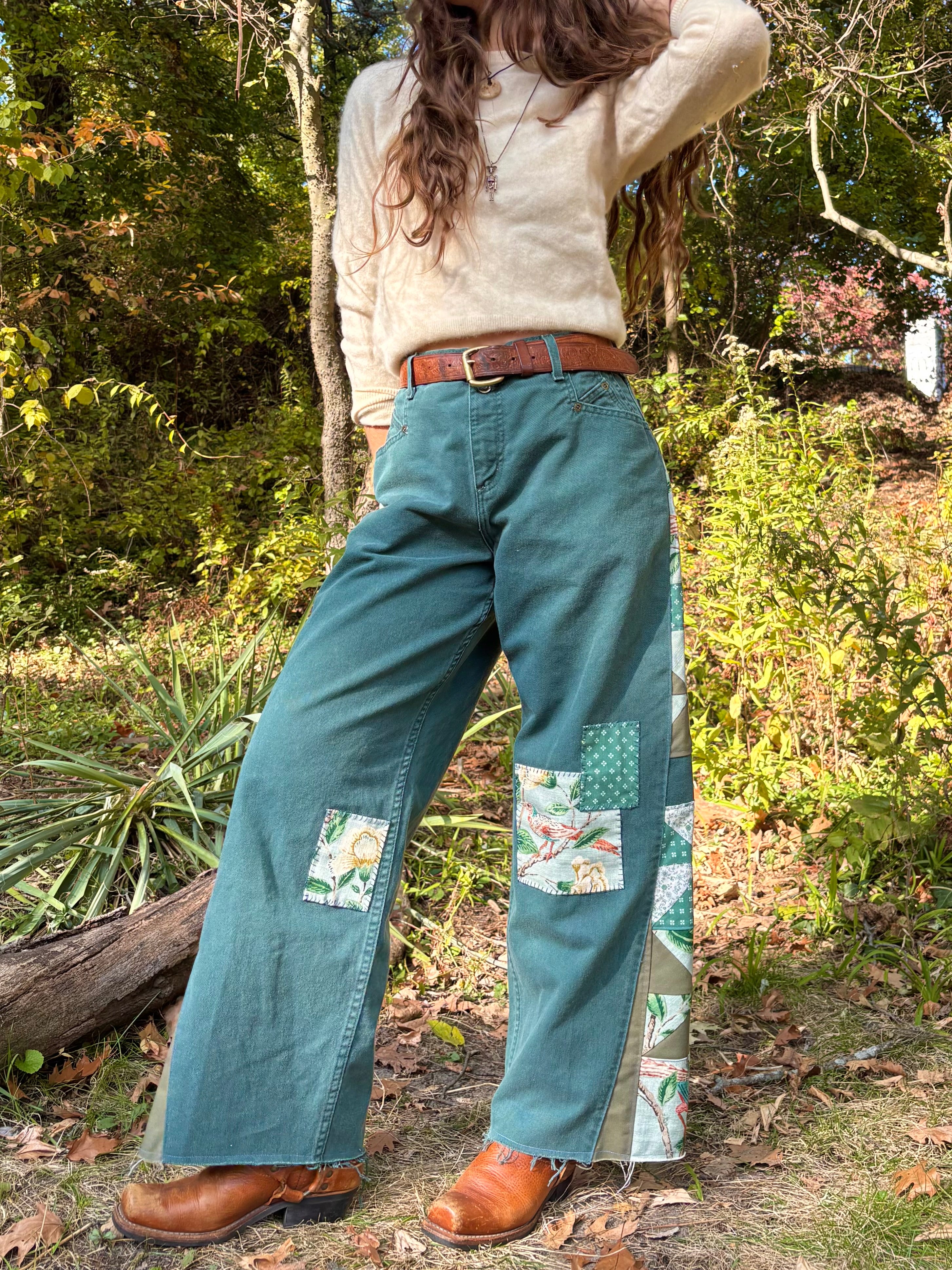 Forest Green Pinwheel Zena Jeans – Tulipán Originals