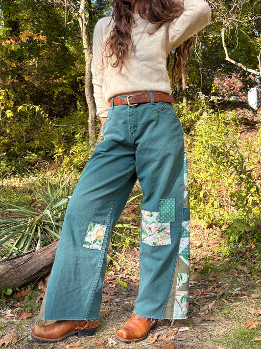 Forest Green Pinwheel Zena Jeans