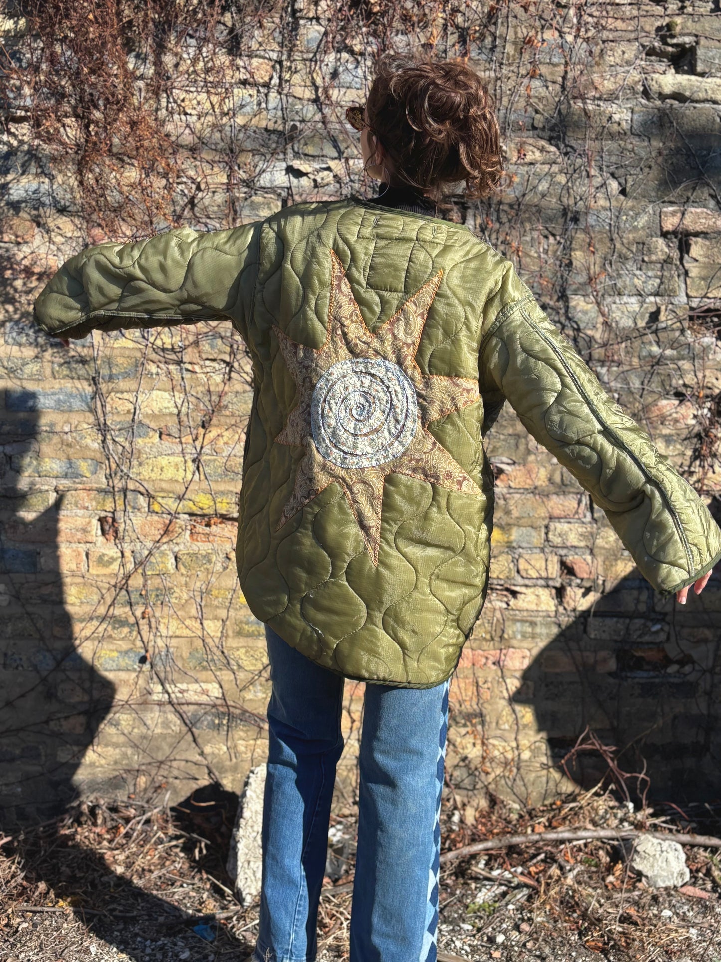 Appliqué Army Jacket Liner