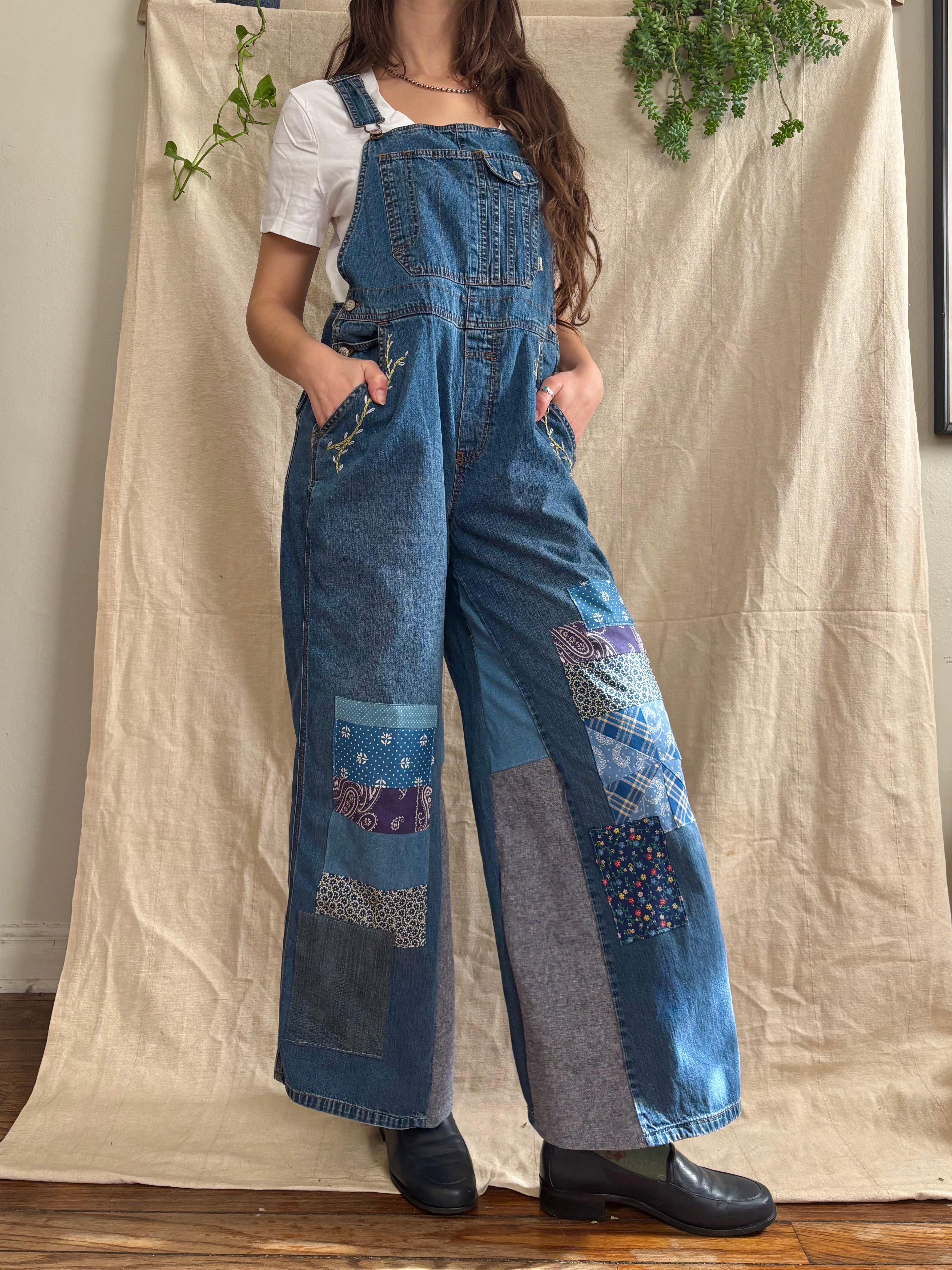 Patched & Embroidered 90s Overalls – Tulipán Originals