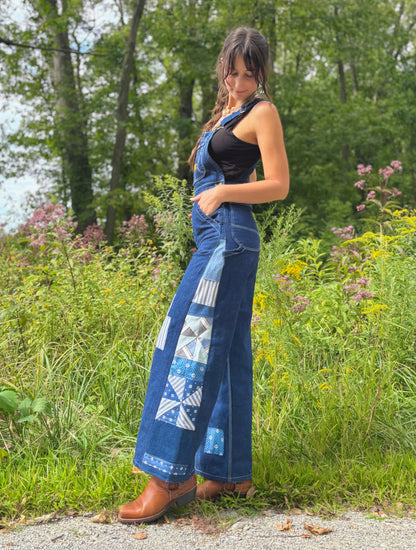 Patched Pinwheel Dee Cee Overalls