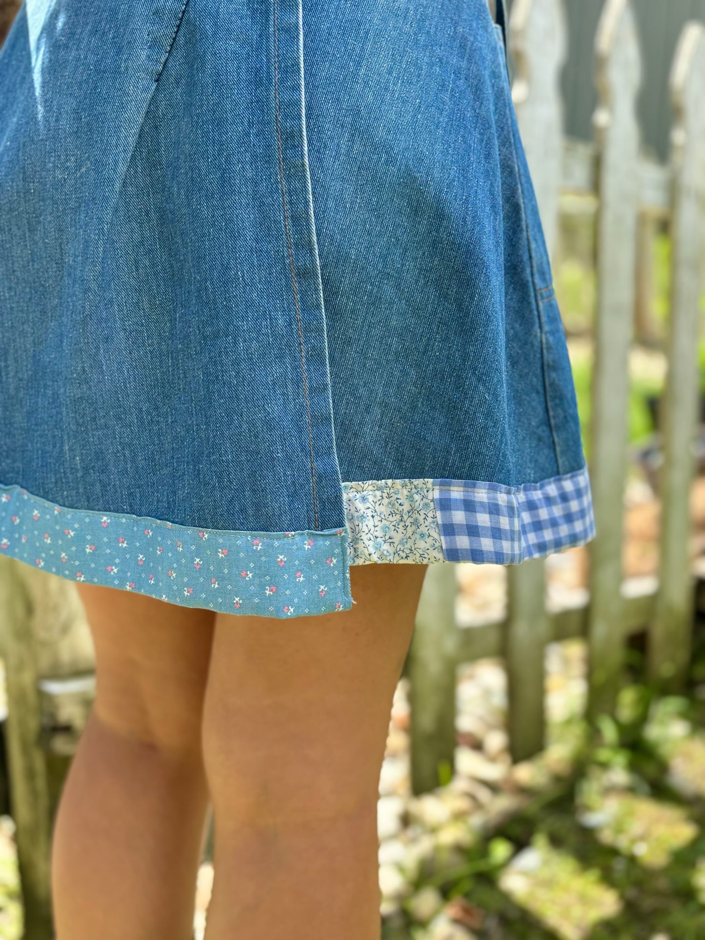 Patchwork Trim Wrap Skirt