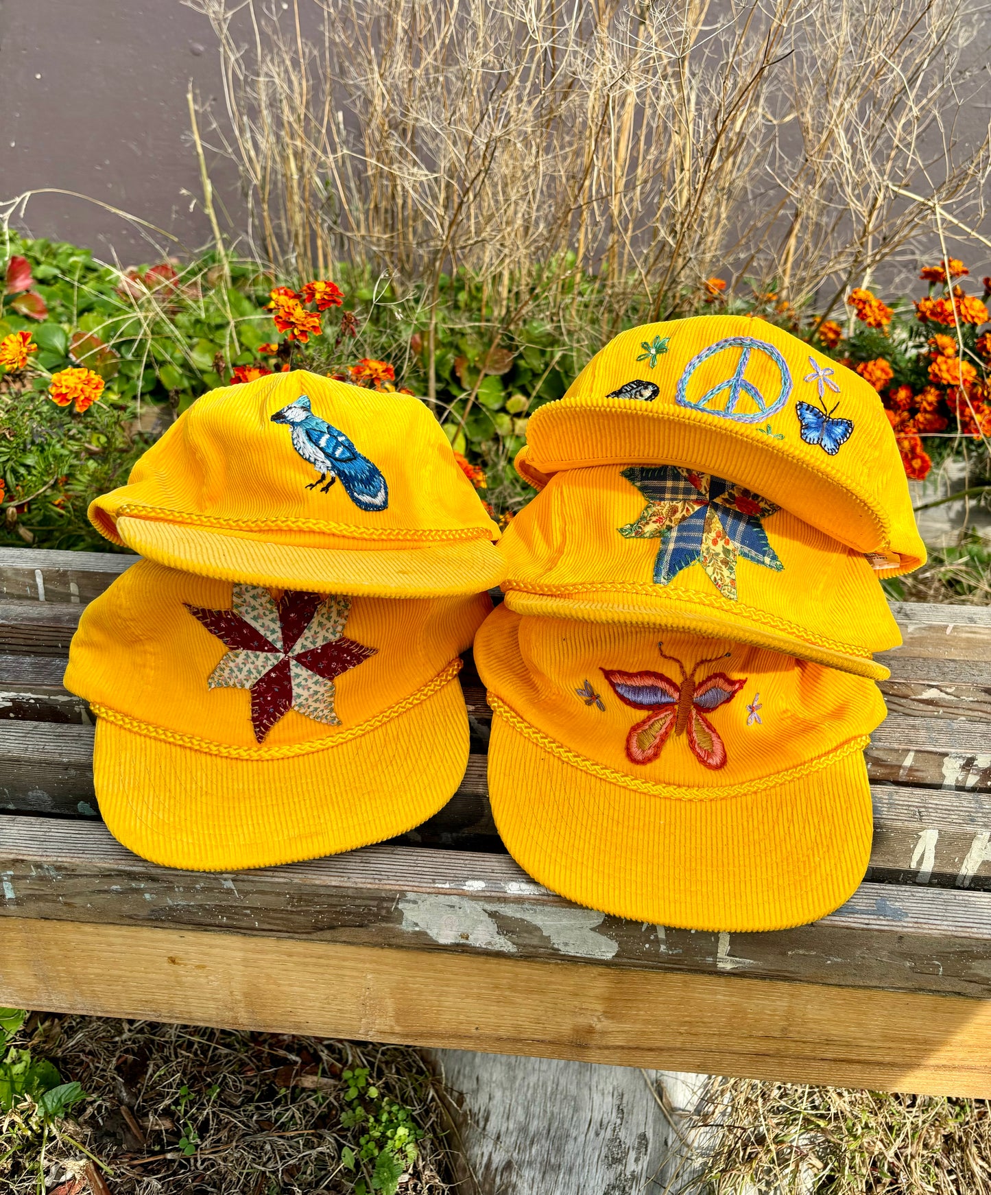 Embroidered Corduroy Trucker Hat