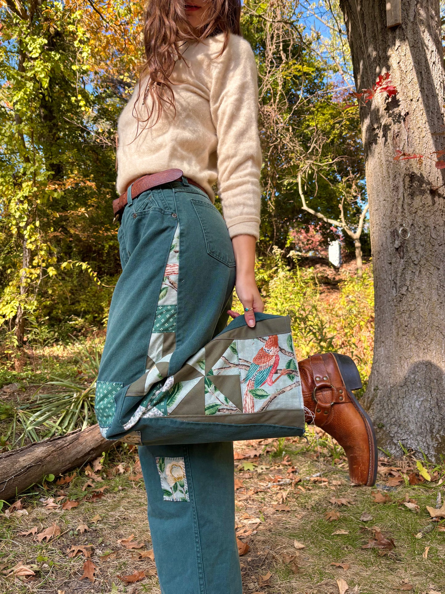 Forest Green Pinwheel Zena Jeans