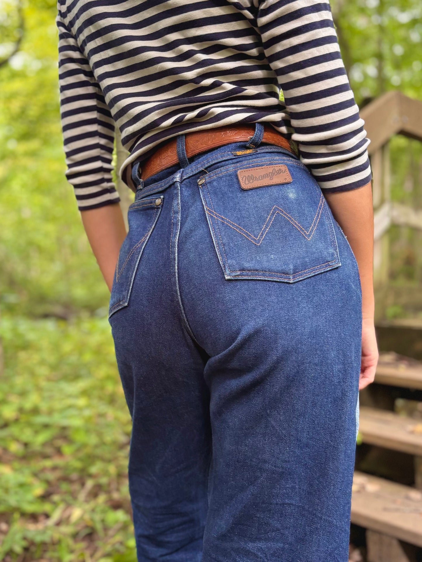 Patched Wrangler Star Jeans