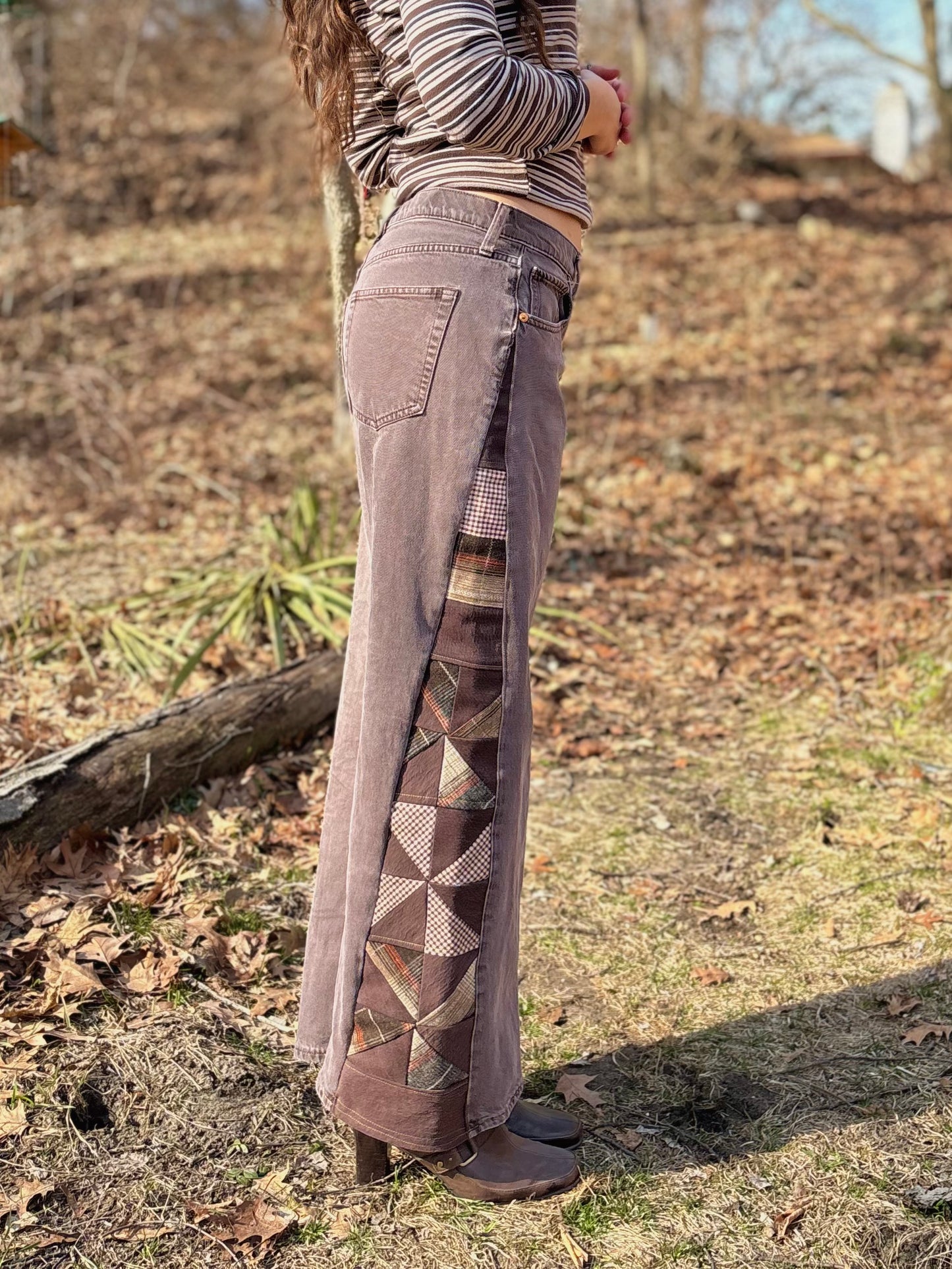 Chocolate Brown Pinwheel Jeans