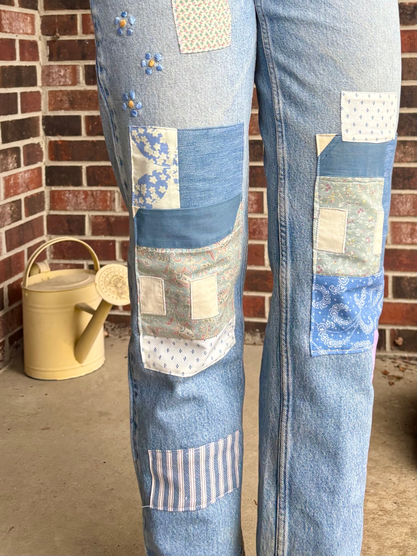 Patched Bum Route 66 Jeans