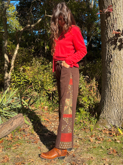 Chocolate Brown Pinwheel Lee Jeans