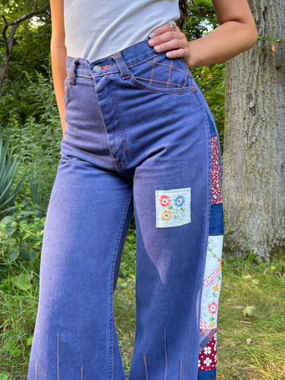 Violet 1970s Pinwheel Flares