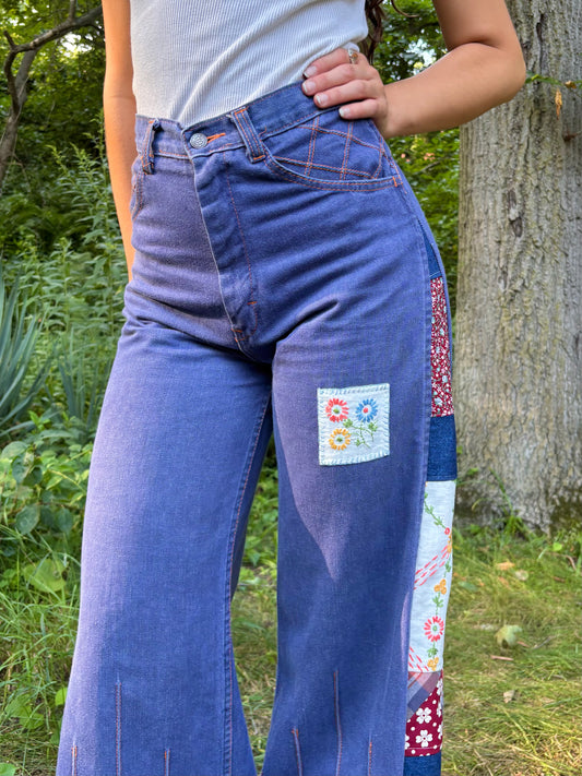 Violet 1970s Pinwheel Flares