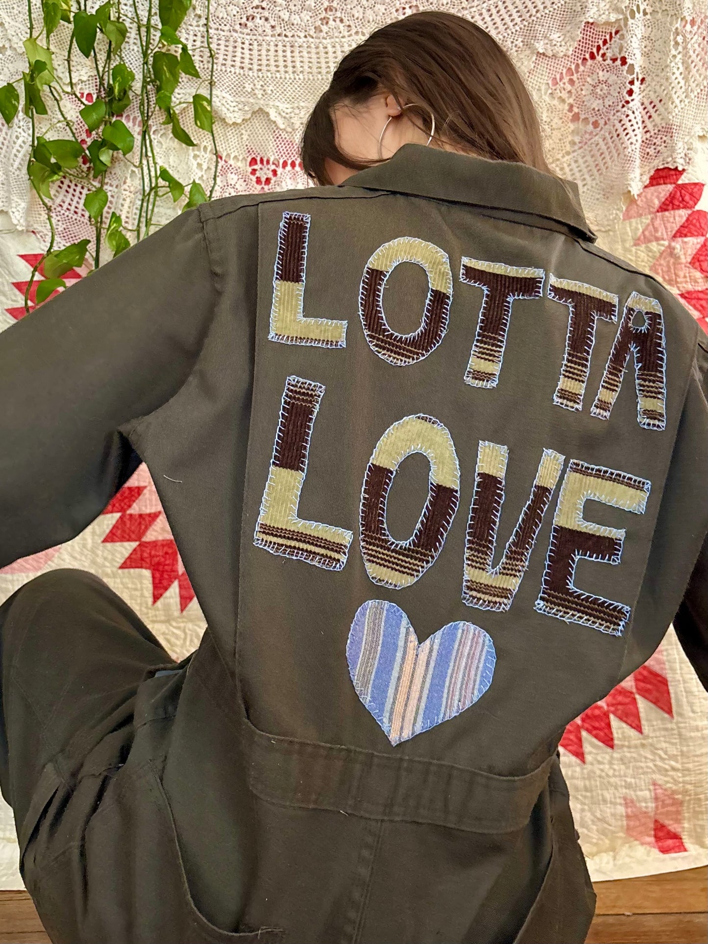 Lotta Love Appliqué Big Ben Coveralls