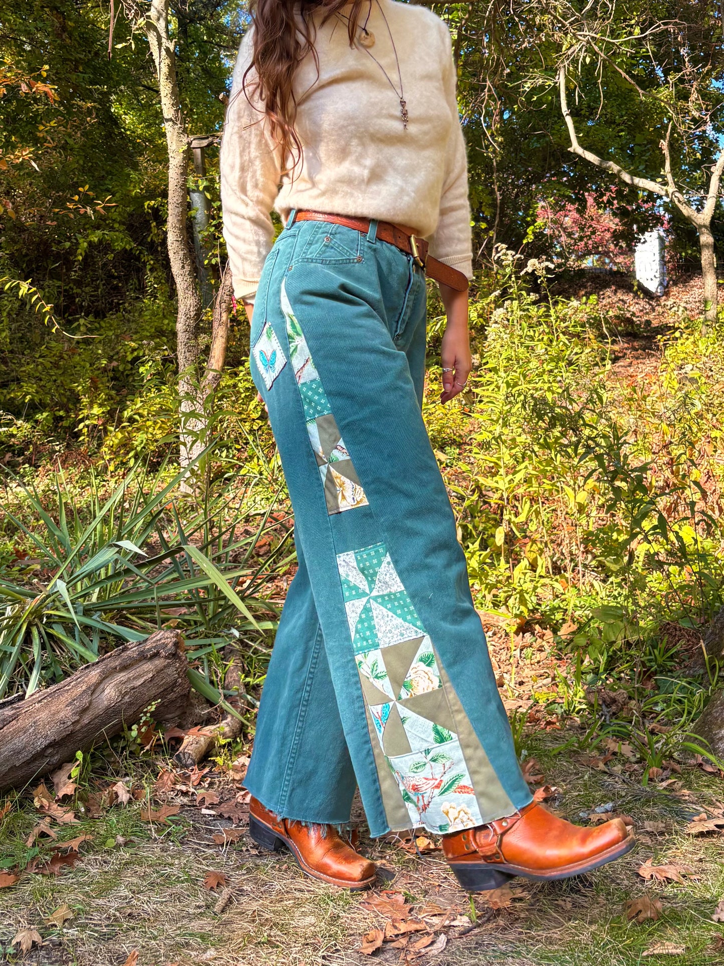 Forest Green Pinwheel Zena Jeans