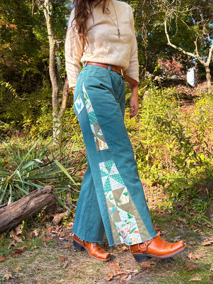 Forest Green Pinwheel Zena Jeans