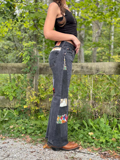 Multi Color Patched Black Levi's