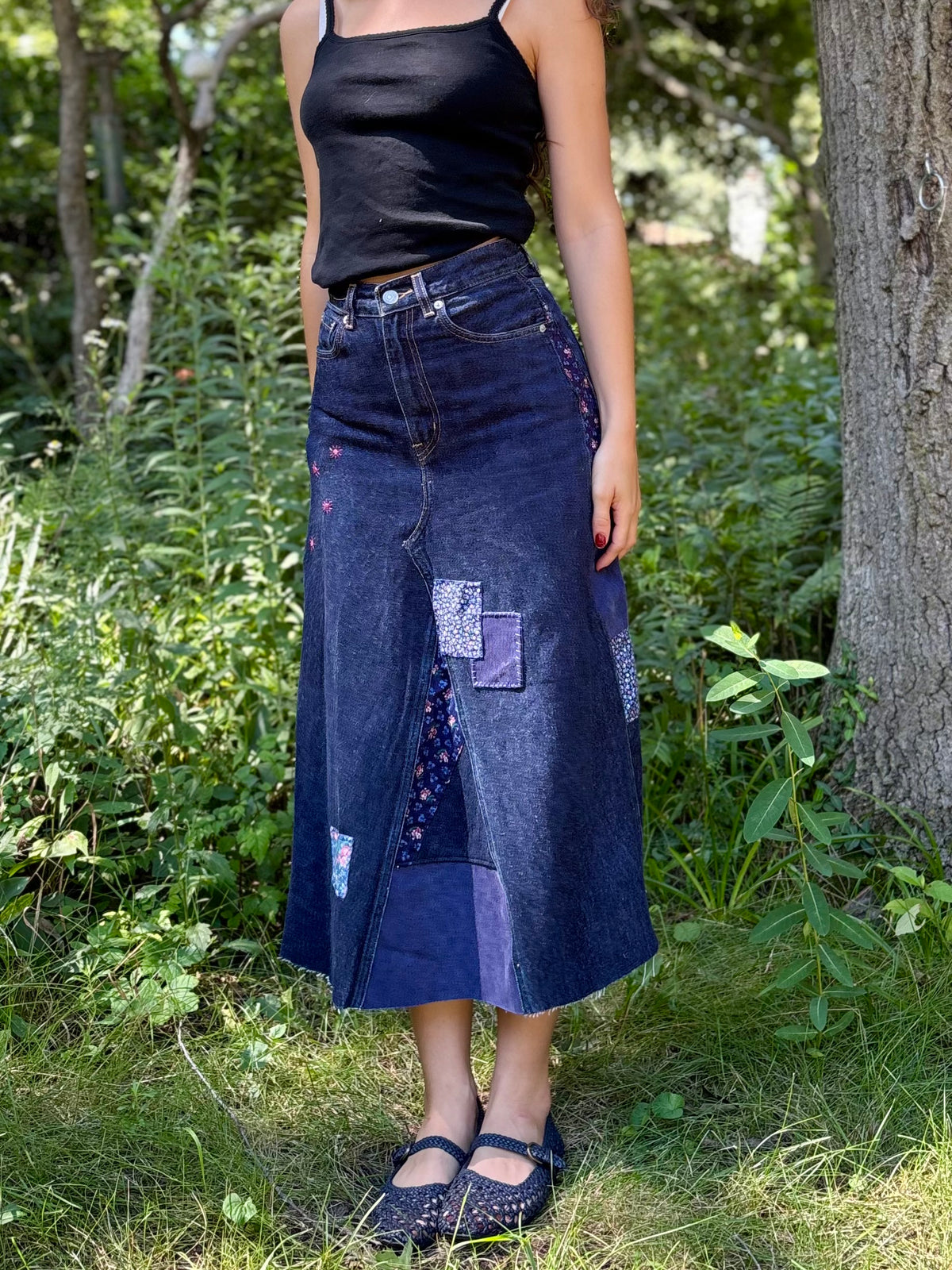 Patchwork Levi's Maxi Skirt